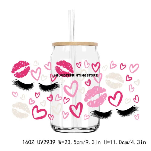 Latina Culture Valentine's Day 16OZ UV DTF Cup Wrap Transfers Stickers Custom Labels DIY Waterproof Logo For Libbey Glass Can