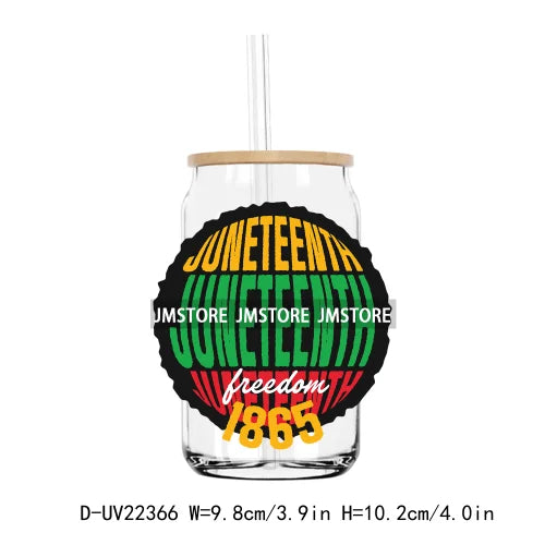 Stepping Into Juneteenth Black History Month UV DTF Transfer Stickers Decal For Libbey Cold Cup Mug Tumbler Waterproof DIY Craft