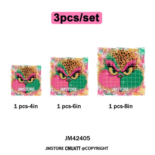 Ho Ho Ho Christmas Coquette Gifts Santa Cartoon Characters Iron on DTF Washable Transfers Stickers Ready to Press for Clothing