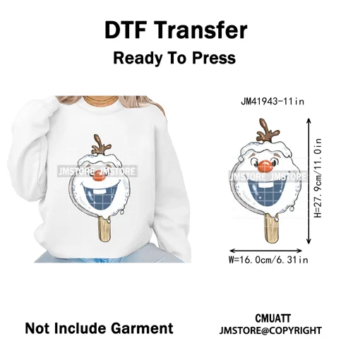 Sweet Christmas Popsicles Spooky Halloween Ice Cream Iron on DTF Washable Transfers Stickers Ready to Press for Clothing Bags