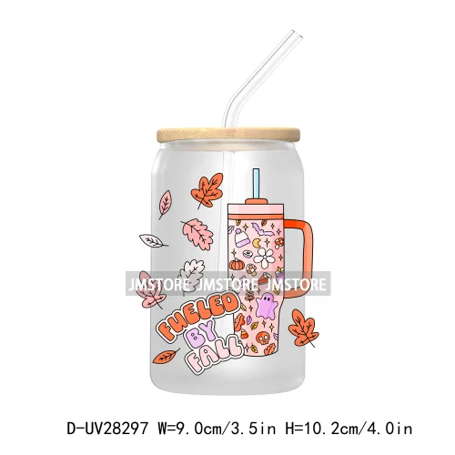 Halloween Autumn Girly Coquette Bow Pumpkin UV DTF Transfer Stickers Decals For Libbey Cold Cups Mugs Tumbler Fall Thanksgiving