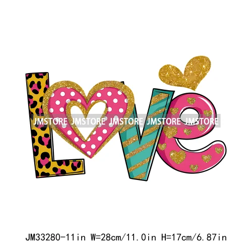 Colorful Love Heart Lips Coquette Happy Valentine's Day Iron On DTF Heat Press Transfers Stickers Ready To Press For Clothing