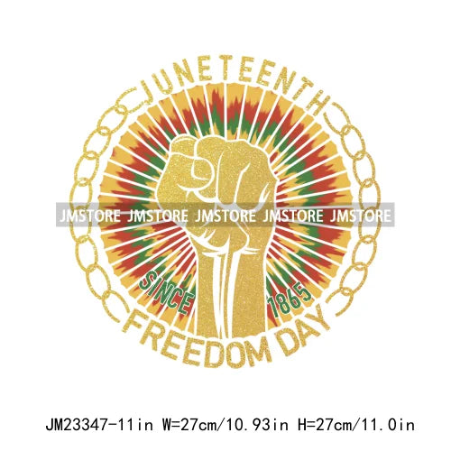 Blessed Juneteenth Freedom Independence Day Afro American Woman Queen Free-ish Since 1865 DTF Transfer Stickers For T-shirts