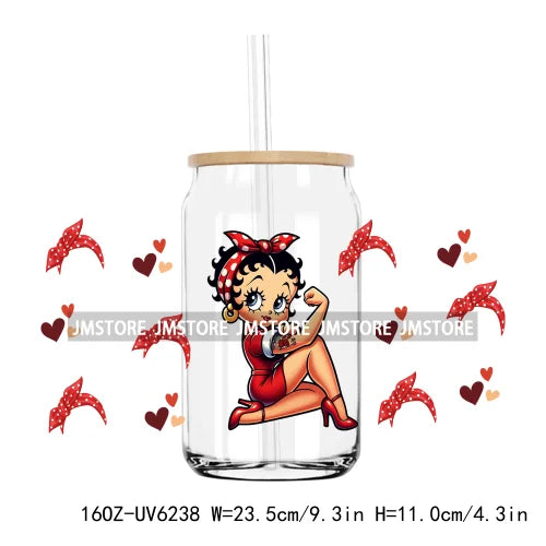 Cartoon Princess Coffee UV DTF Sticker For 16OZ Libbey Glass Cup Can Wrap Transfer Sticker Custom Print DIY Logo Magical Kingdom