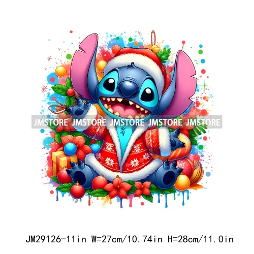 Cartoon Animal Character Merry Christmas Holiday Season Iron On DTF Transfer Stickers Logos Ready To Press For Hoodies