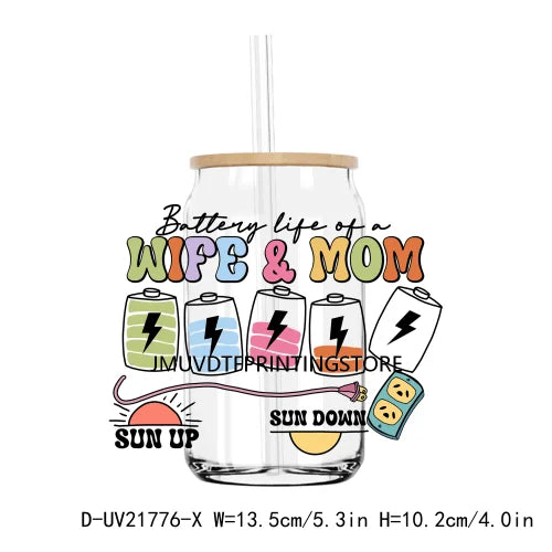 Praying Mama Club UV DTF Transfers Stickers Decals For Libbey Cold Cups Mugs Tumbler Mom Wife Work Hard Waterproof DIY Logo God