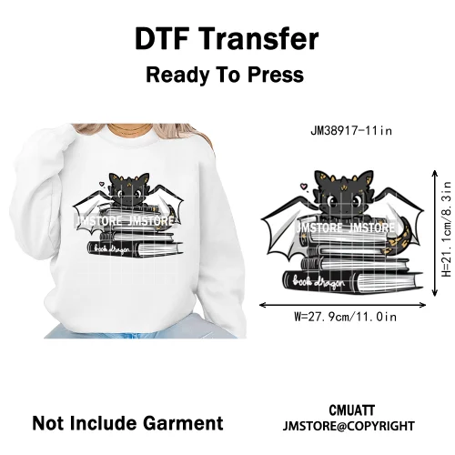 Funny Bookish Romance Reader Book Lovers Motivational Quotes Iron on DTF Washable Transfers Stickers Ready to Press for T-shirts