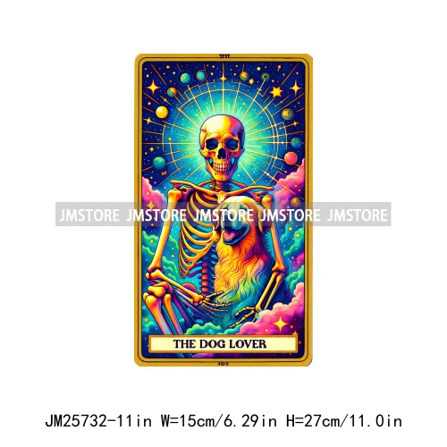 Mystic Witch Audacity Cereal Killer Skeleton Thermal Logos Tarot Card DTF Iron On Transfers Stickers Ready To Press For Hoodies