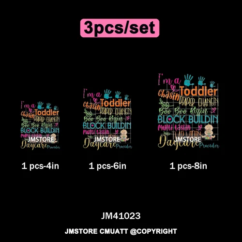 Daycare Teacher Life Inspire Love School Childcare Quotes Iron on Washable DTF Transfer Stickers Ready to Press for T-shirts Bag