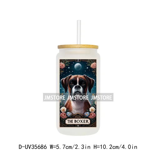 Dog Cat Animals Tarot Card UV Sticker Decals For Libbey Cold Cups Mugs Tumbler Transfer Stickers Waterproof High Quality Labels