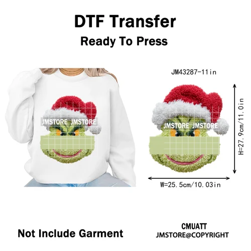 Latch Hook Faux Yarn Cartoon Movie Friends Merry Christmas Iron on Washable DTF Transfers Stickers Ready to Press for Textiles