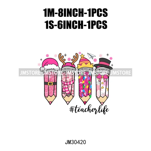 Colorful Holly Jolly Vibes Faux Glitter Christmas Santa Sleigh All Day Iron On DTF Transfers Stickers Ready To Press For Clothes
