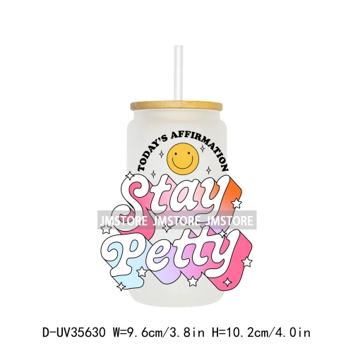 New Positive Quotes Bookish UV Sticker Decals For Libbey Cold Cups Mugs Tumbler Transfer Stickers Waterproof High Quality Labels