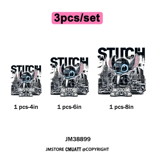 Urban Cartoon Character Streetwear Thermal Printing Iron on DTF Washable Transfers Stickers Ready to Press for Clothing Bags