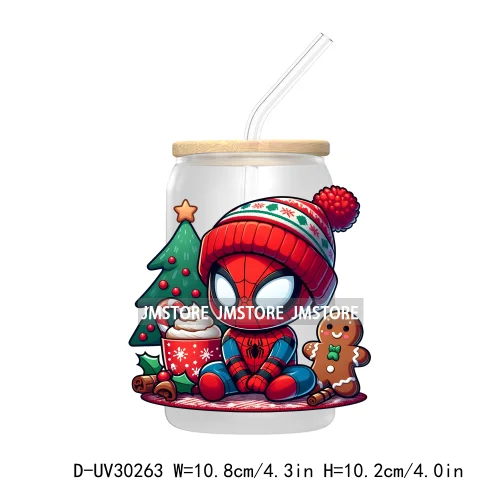 Merry Christmas Cartoon Mouse And Friends UV DTF Transfer Stickers Decals For Libbey Cold Cups Mugs Tumbler Xmas Bear Candy Cane