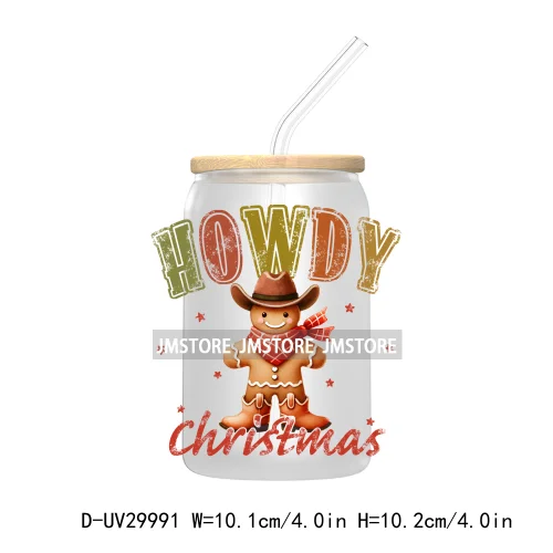 Christmas Cookie Baking Crew Gingerbread Man UV DTF Transfer Sticker Decal For Libbey Cold Cup Mug Tumbler Jesus Christmas Cross