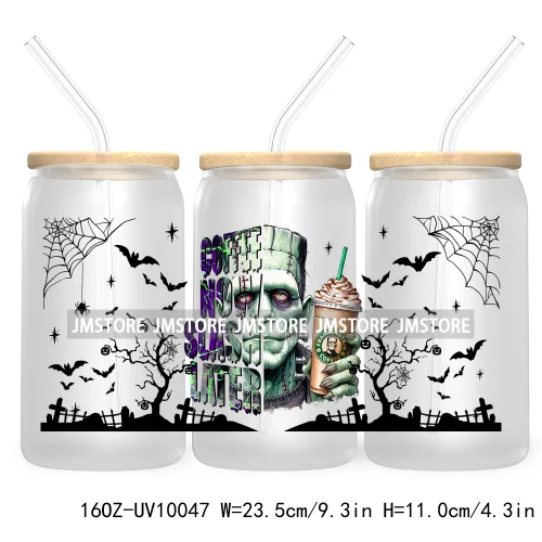 Trendy Horror Movies Character 16OZ UV Cup Wrap DTF Transfer Stickers For Libbey Glass Can Cups Tumbler Coffee Now Slash Later