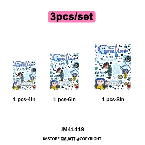 Funny Cartoon Movie Character Halloween Pumpkin Coquette Iron on DTF Washable Heat Transfer Stickers Ready to Press for Clothes