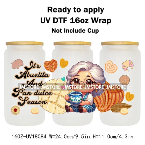 Halloween Pumpkin Spice Magical Cartoon 16OZ UV DTF Cup Wraps Ready To Apply Waterproof Transfer Stickers For Libbey Glass Can