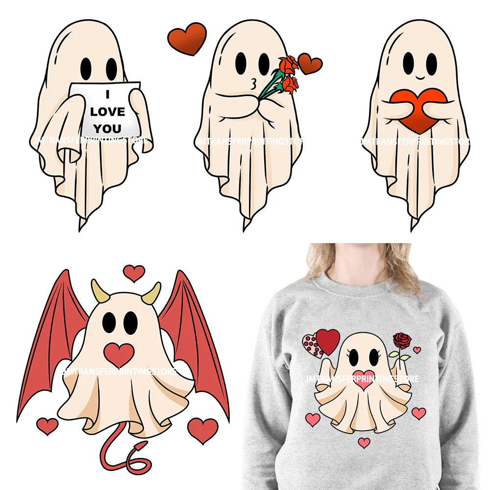 Ghost Valentine's Day Be My Boo Iron On DTF Transfers Ready To Press For Clothing