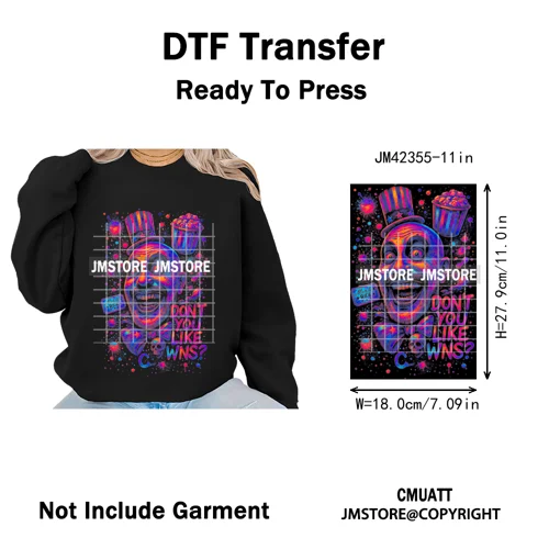 Retro Scary Horror Movie Halloween Costumes Spooky Season Iron on DTF Washable Transfers Stickers Ready to Press for Clothes Bag