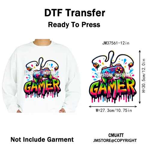 12in Street Heat Urban Chill Streetwear Man Hip Hop Animal Iron on DTF Thermal Transfer Stickers Ready to Press for Clothes Bags