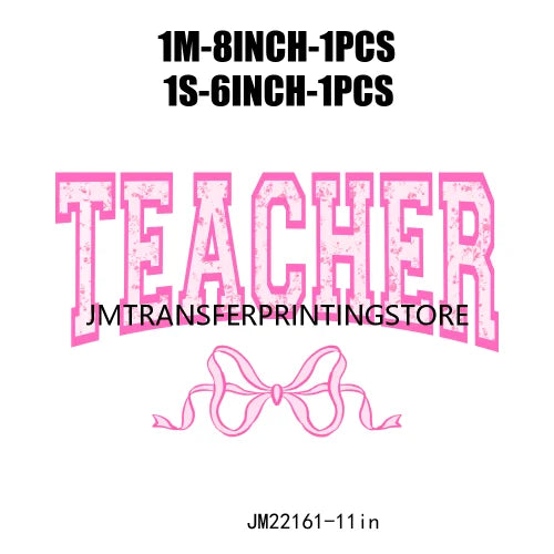 Iron On Teach Love Insprit Print Logos Maestra Heart Pencil Bow Cowgirl Boots Small Town Teacher DTF Transfer Stickers For Shirt