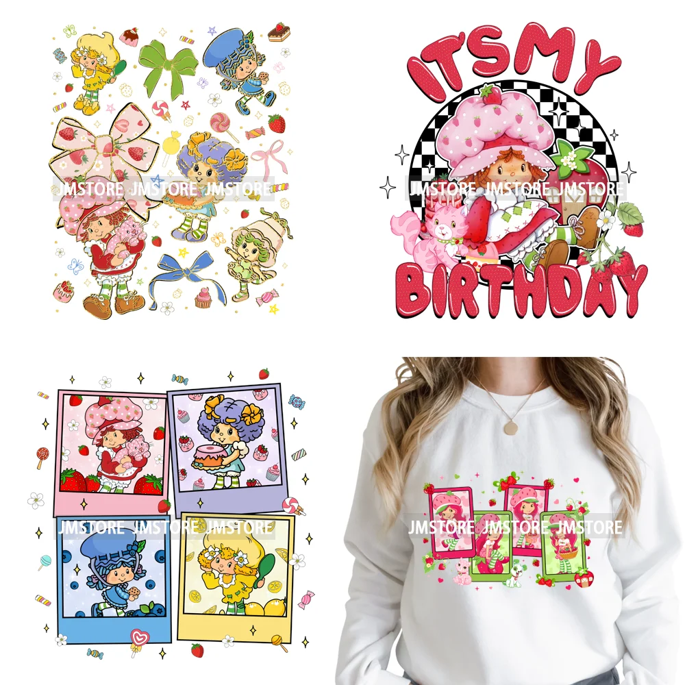 Best Friends Birthday Cute Little Berry Girl Coquette Character Design Iron on DTF Transfers Stickers Ready to Press for Textile