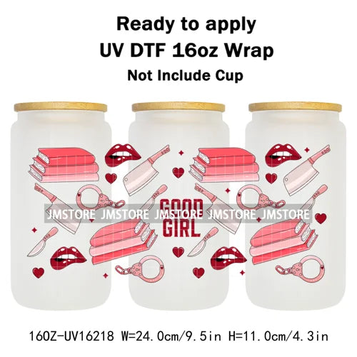 Romance Bookclub Bookish Candle UV DTF Cup Wrap Ready To Apply Transfer Stickers Durable 16OZ Tumbler Wraps For Libbey Glass Can