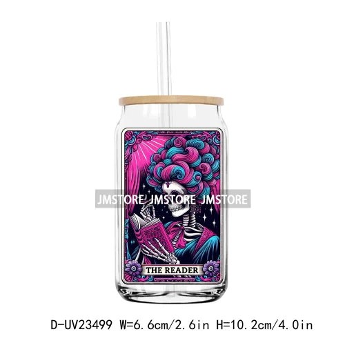 Snarky Tarot Card Skeleton Skull Mom UV DTF Transfer Stickers Decals For Libbey Cold Cups Mugs Tumbler Waterproof DIY Craft Logo