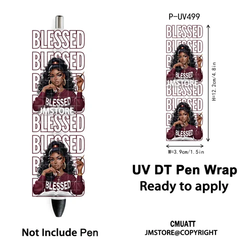 Black Girl Praying Afro Women Faith UV DTF Pen Wraps Ready To Apply Transfer Sticker Print Waterproof High Quality UV DTF Decal