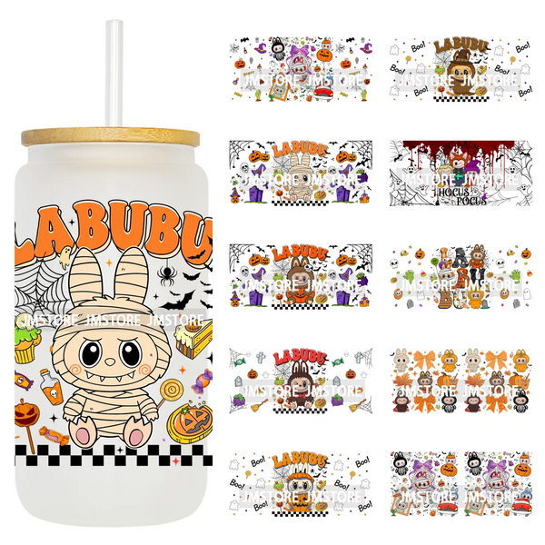 Spooky Doll Monster Characters UV DTF Stickers Fall Pumpkin Halloween Ready to Transfer Cup Wrap For Libbey Can Glass Tumblers