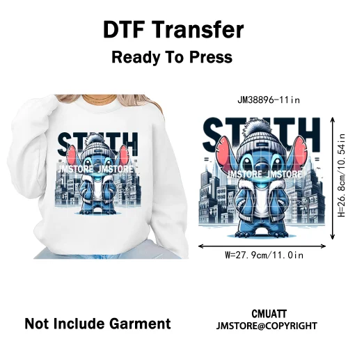 Urban Cartoon Character Streetwear Thermal Printing Iron on DTF Washable Transfers Stickers Ready to Press for Clothing Bags