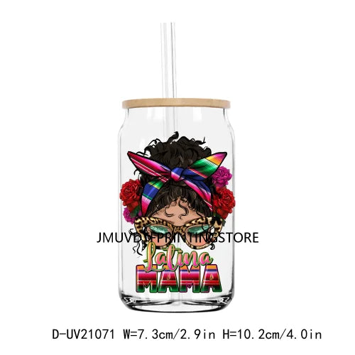 Mexican Latina Mama Chicano Cartoon Girls UV DTF Transfer Stickers Decals For Libbey Cold Cups Mugs Tumbler Waterproof DIY Logo