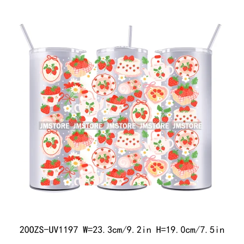 Floral Fruit Bookish Affirmation 20OZ Tumbler Wraps Ready To Ship UV DTF Transfer Stickers Waterproof Prints For Skinny Tumbler