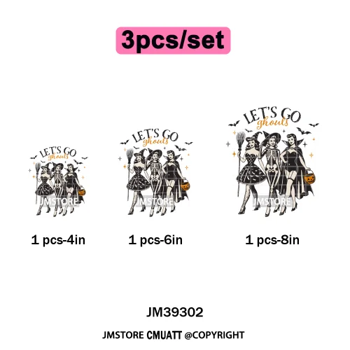 Ghost Spooky Mama Season Trick or Treat Coquette Bow Halloween Iron on DTF Washable Transfer Sticker Ready to Press for Clothing