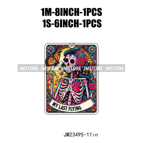 Snarky Funny Tarot Card Woman Sarcastic Skeleton Mother Witchy Vibes Skull Mama DTF Logos Transfer Stickers For Clothing