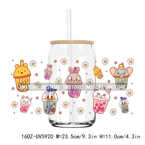 Cute Cartoon Characters Mouse 16OZ UV DTF Cup Wrap Transfers Stickers Custom Labels Durable Waterproof Logo For Libbey Glass Can