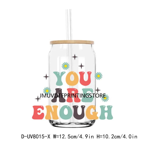 Mental Health Positive Motivational Matter UV DTF Transfer Stickers Decals For Libbey Cold Cups Mugs Tumbler Waterproof DIY Logo