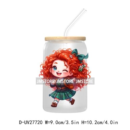 Cartoon Princess Back To School UV DTF Transfer Stickers Decals For Libbey Cold Cups Mugs Tumbler First Day Of School Students