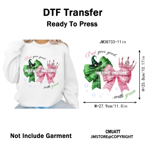 Magic Musical Movies Bad Good Witches Team Pink Green Coquette Iron on DTF Heat Transfers Stickers Ready to Press for T-shirts