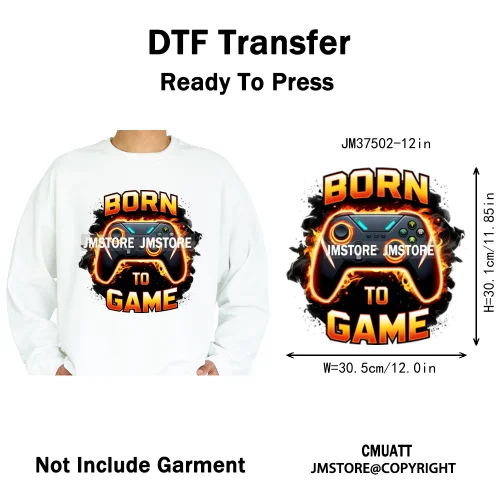 12in Graffiti Hip Hop Music Rap King Lover Video Pro Games Iron on Diy DTF Thermal Transfer Stickers Ready to Press for Clothing
