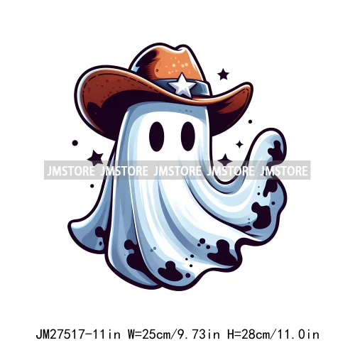 Cute Boo Howdy Floral Ghouls Animal Pumpkin Halloween Decal Logos DTF Iron On Transfers Stickers Ready To Press For T-shirts