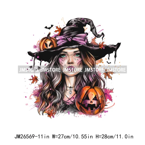 Custom Spooky Season Witch Girl Social Club Halloween Resting Witch Face DTF Iron On Transfer Sticker Ready To Press For Hoodies