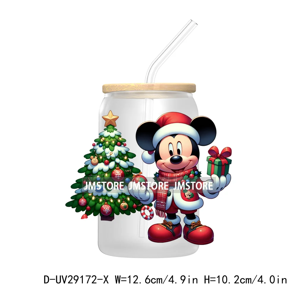 Christmas Vibes Cartoon Mouse Friends UV DTF Transfer Stickers Decals For Libbey Cold Cups Mugs Tumbler Labels Magical Kingdom