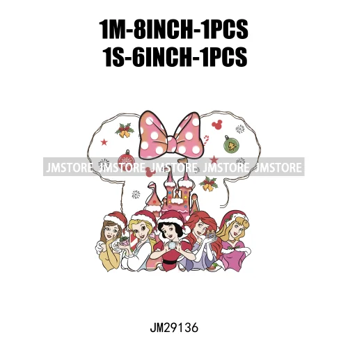 Cartoon Princess Jolly Tis The Season Christmas Party Best Day Ever Iron On DTF Transfers Stickers Ready To Press For T-shirts