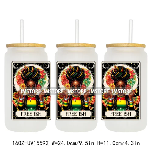 1865 Juneteenth Black History Month UV DTF Cup Wraps Ready To Apply CustomTransfer Stickers For 16OZ Libbey Glass Can Tumbler