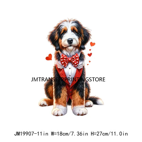 Puppy Valentine's Day Animal Love Cute Dog Heat Press Iron On DTF Heat Transfers Stickers Ready To Press For Shirts