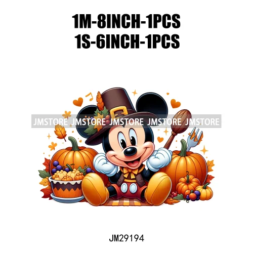 Cartoon Halloween Scary Cute Horror Characters Pumpkin Fall Vibes DTF Iron On Transfers Stickers Ready To Press For Clothing