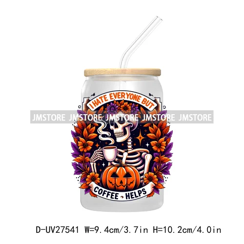 Candy Heart Spooky Ghost Halloween UV DTF Transfer Stickers Decals For Libbey Cold Cup Mug Tumbler Tis The Season Horror Pumpkin